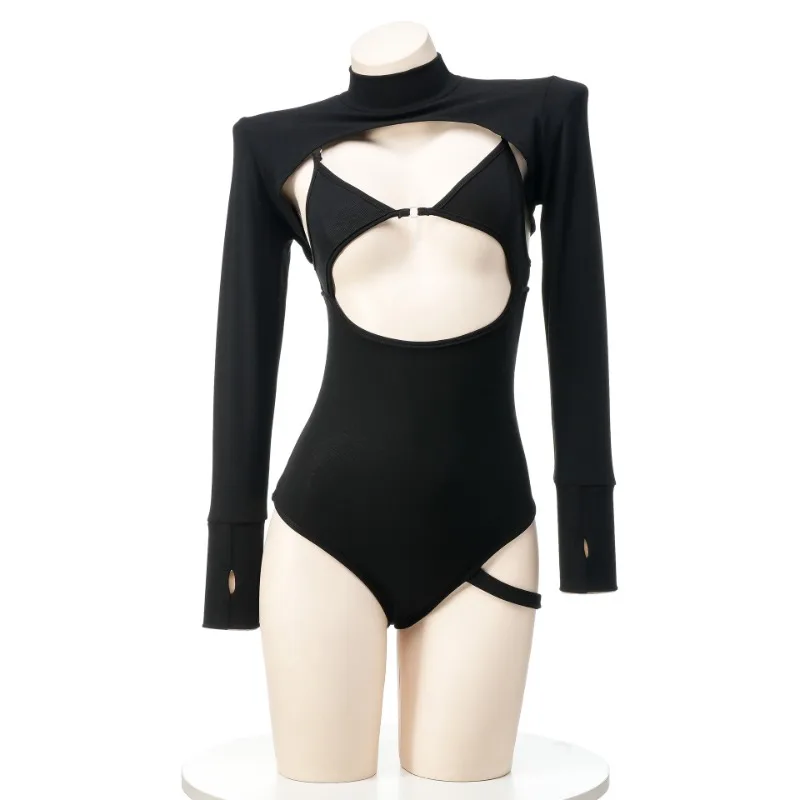 Sleeveless Jumpsuit - Anime Gotik Oyuklu Kolsuz Atlet Body