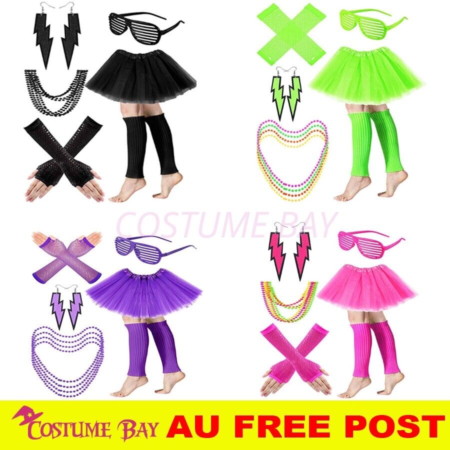 Women'S Fashion From The 80S - PESENAR Bayan Neon 80 s Tutu