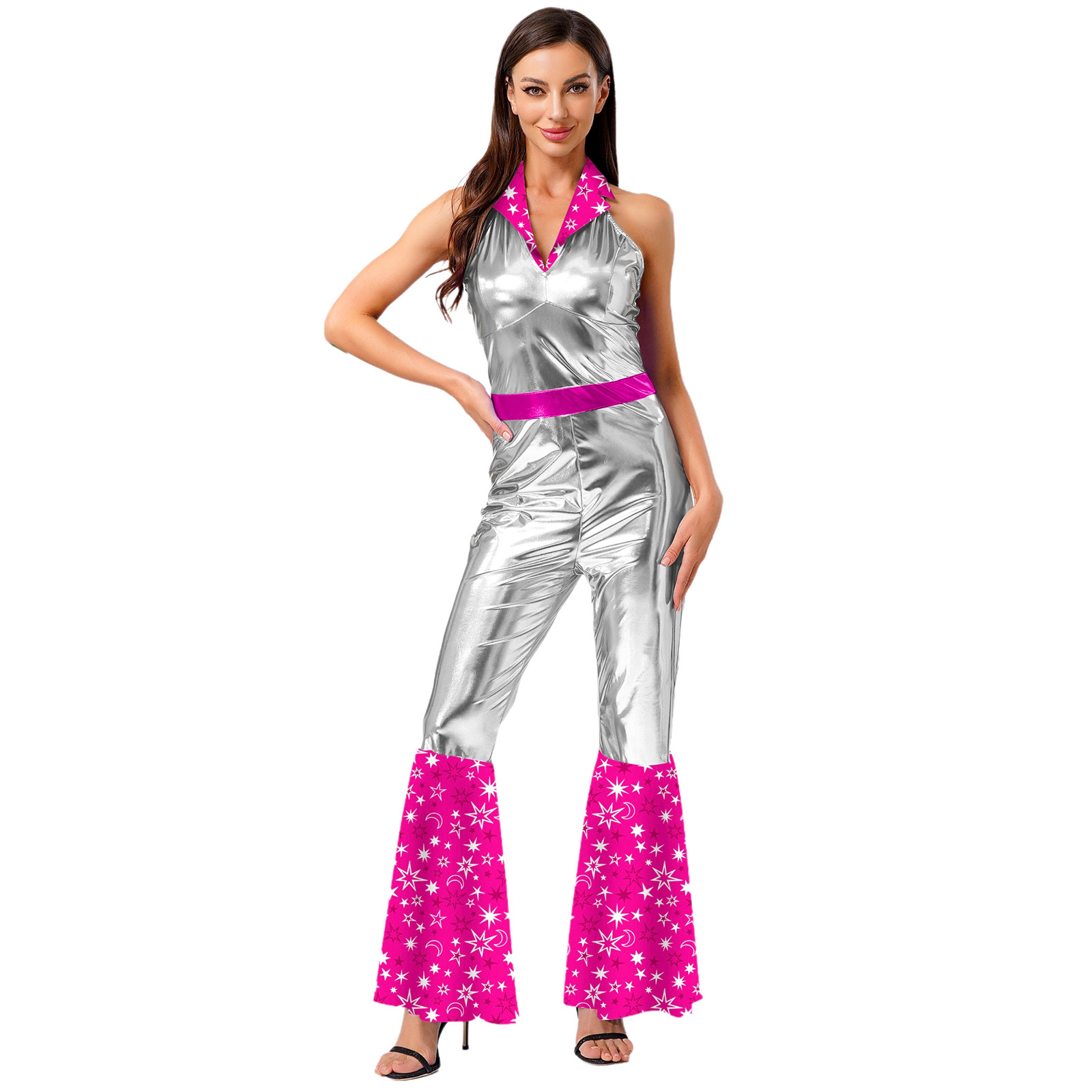 Sleeveless Jumpsuit - Kadın 70'ler 80'ler Disko Vintage Tulum