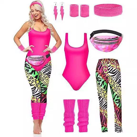 Women'S Fashion From The 80S - 1980'ler Parti Kostüm Kadın Spor Retro