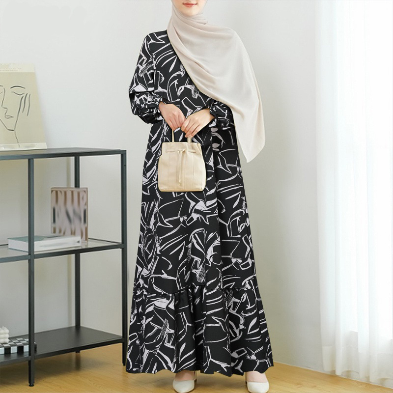 Turkey Women Fashion - Kadınlar için Zarif Geometrik Desenli Fırfırlı