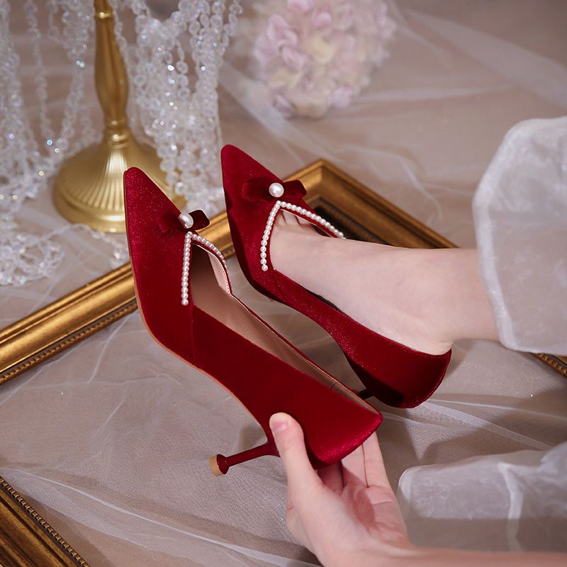 Kırmızı Yüksek Topuk Inci Baya - Women'S Fashion Quick Delivery incelemesi ve fiyatı